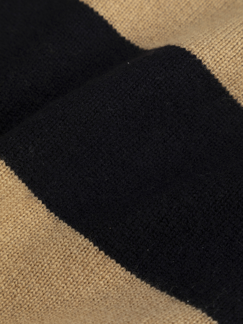 ウール カシミヤ ストライプ ニット 詳細画像 ネイビー／キャメル 10