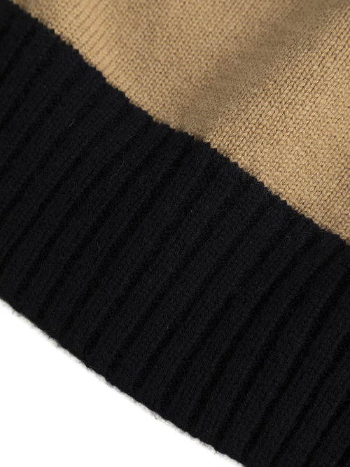 ウール カシミヤ ストライプ ニット 詳細画像 ネイビー／キャメル 8