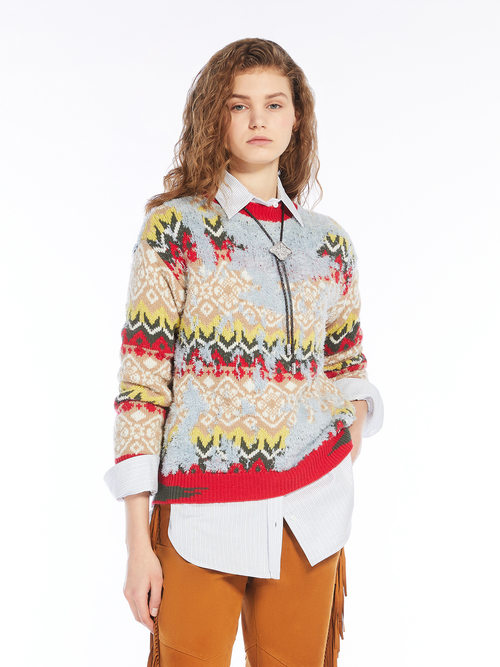 ウール ブレンド ジャカード セーター 詳細画像 ライトブルー 3