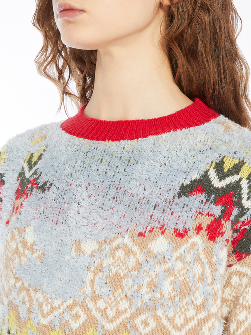 ウール ブレンド ジャカード セーター 詳細画像 ライトブルー 4