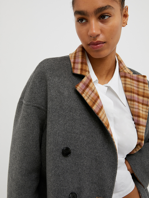  リバーシブル ダブルフェイス ウール コート 詳細画像 ベージュ 4