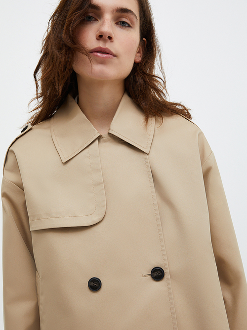  ギャバジン クロップド トレンチ コート 詳細画像 ブラック 3