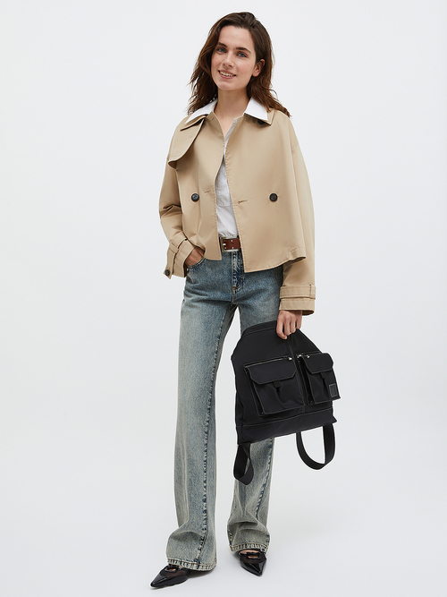  ギャバジン クロップド トレンチ コート 詳細画像 ブラック 5