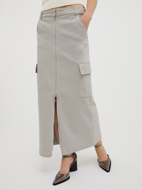  コットン ドリル カーゴ スカート 詳細画像 オプティカルホワイト 1