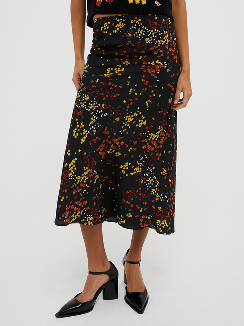  クレープデシン ミディ スカート