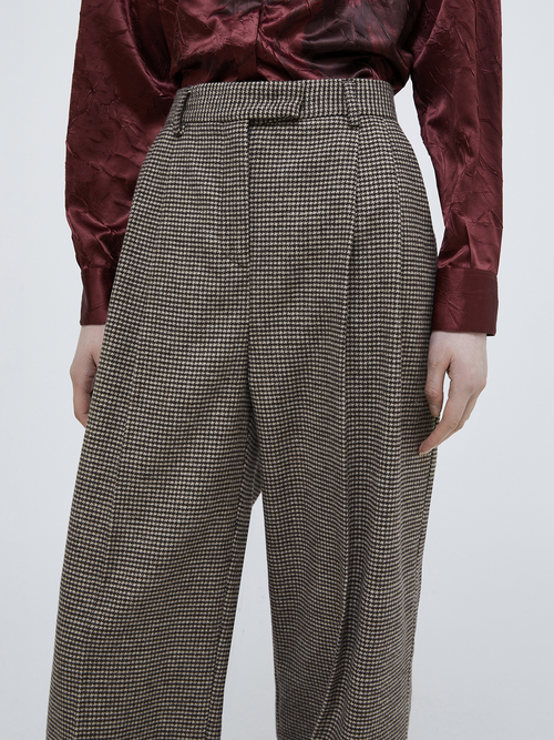  フランネル ワイド パンツ 詳細画像 ブラウン 3