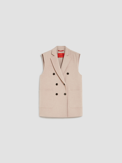  ダブルフェイス ウール ジレ 詳細画像 ベージュ 4