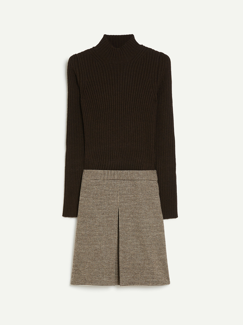  フランネル ニット ドッキングドレス 詳細画像 ブラウン 5