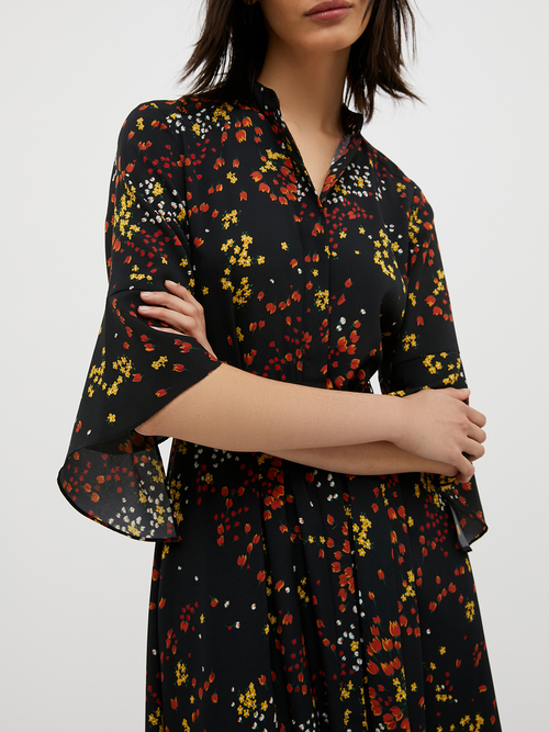  クレープデシン シャツ ドレス 詳細画像 ブラック 3