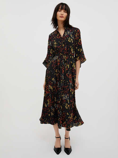  クレープデシン シャツ ドレス 詳細画像 ブラック 1