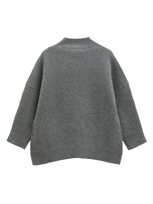 ウール カシミヤ リブニット 詳細画像 ダークグレー 5