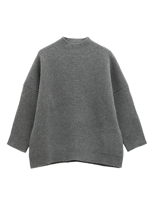 ウール カシミヤ リブニット