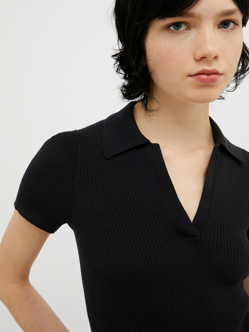 コットン モダール ポロニット 詳細画像 ベージュグレー 6