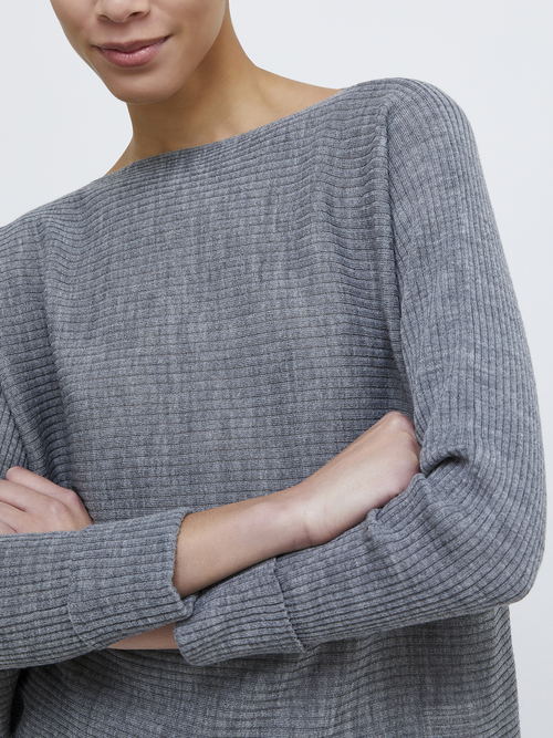  ホリゾンタル リブ ニット 詳細画像 グレー 3