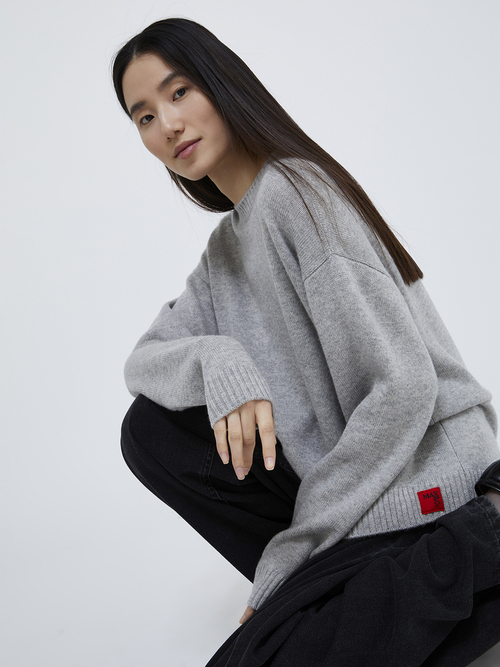  オーバーサイズ ウール カシミヤ ニット 詳細画像 メランジェグレー 3