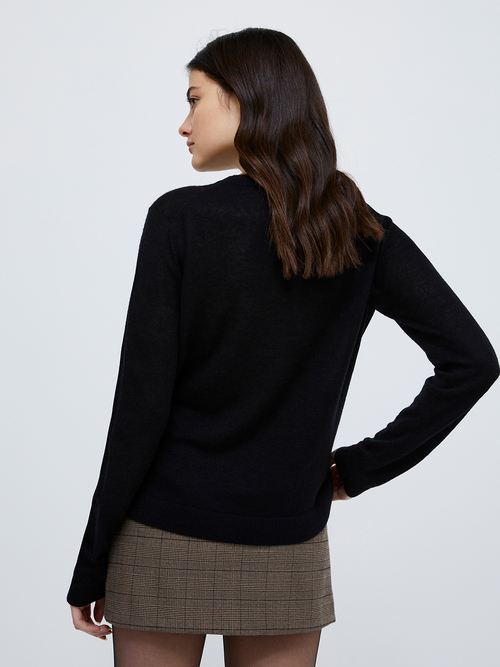  ウール アルパカ ブレンド ニット 詳細画像 ブラック 5