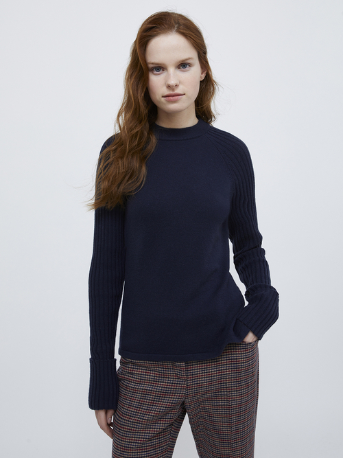  ウール ブレンド リブ ニット 詳細画像 ネイビー 1