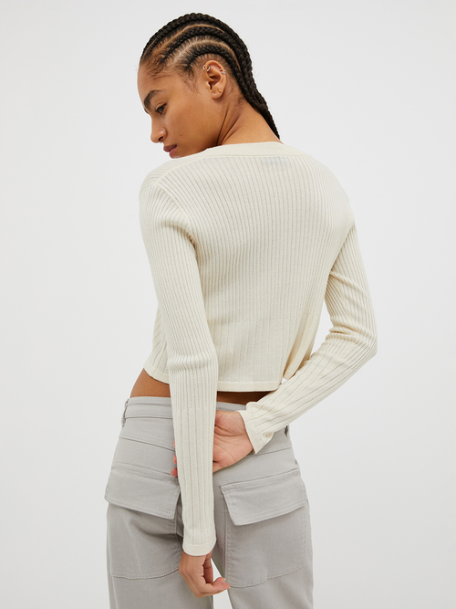  コットン モダール カーディガン 詳細画像 アイボリー 2