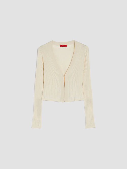  コットン モダール カーディガン 詳細画像 アイボリー 4