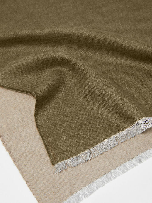  ダブルフェイス ストール 詳細画像 カーキ 2