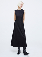  ピンストライプ ジャージー ドレス