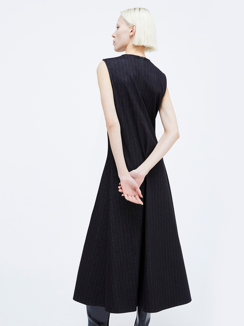  ピンストライプ ジャージー ドレス 詳細画像 ブラック 2