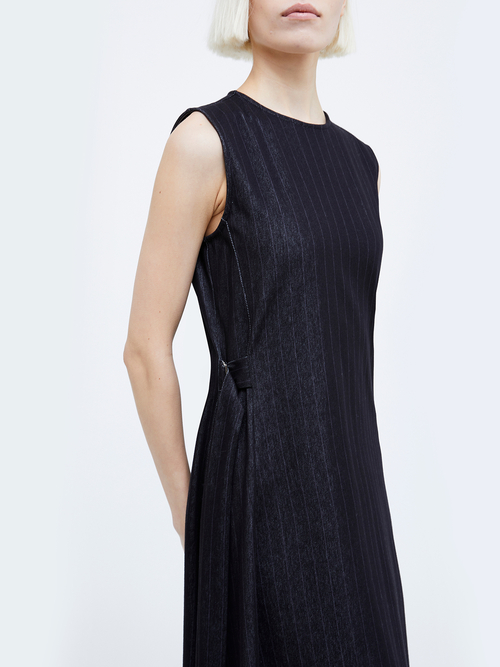  ピンストライプ ジャージー ドレス 詳細画像 ブラック 3