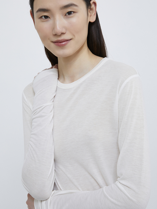  リヨセル ウール Tシャツ 詳細画像 ホワイト 3