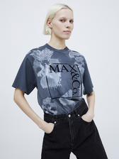  フラワー プリント ロゴ Tシャツ