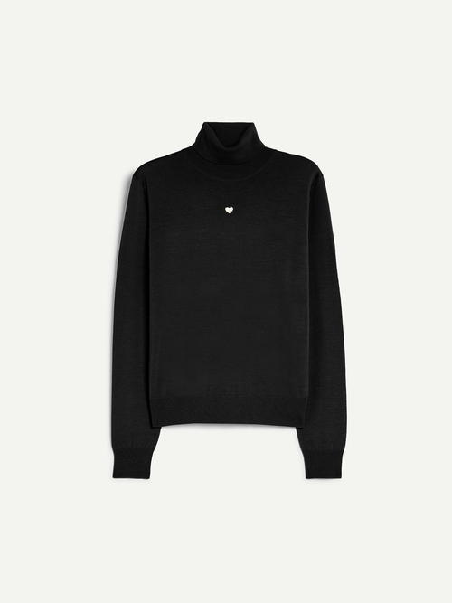 メリノウール タートル ニット 詳細画像 ブラック 4