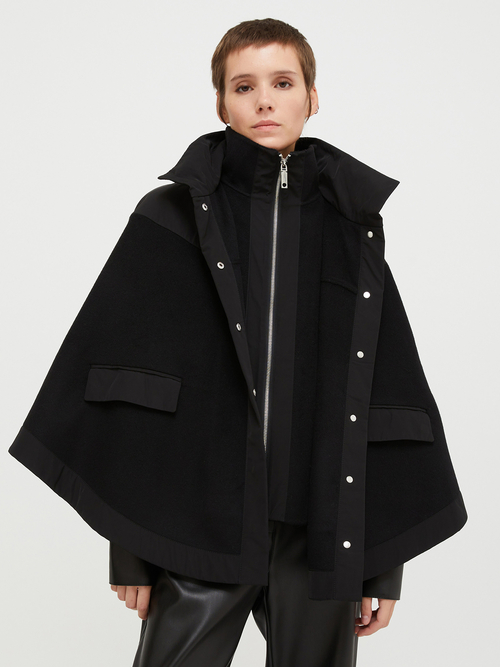  ウール ブレンド ケープ コート 詳細画像 ブラック 1