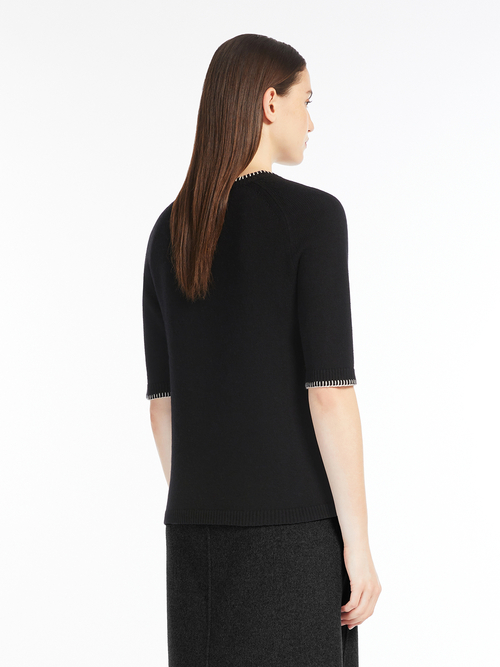 ウール カシミヤ クルーネック ニット 詳細画像 ブラック 2