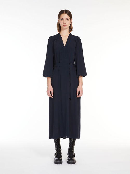 シルク ブレンド ロング ドレス