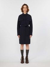 ストレッチ ウール シャツ ドレス