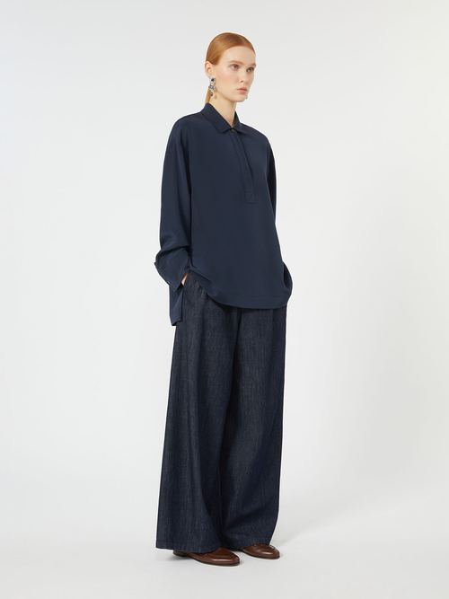 コットン カポック ウォシュド デニム パンツ 詳細画像 ウルトラマリン 4