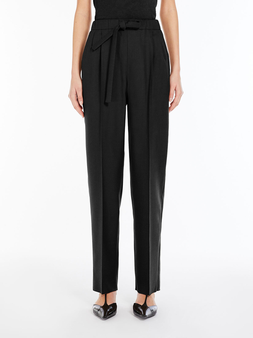 ヴァージンウール モヘヤ スリム パンツ 詳細画像 ブラック 1