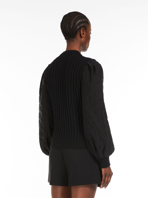 ピュア ウール バルーンスリーブ カーディガン 詳細画像 ブラック 2