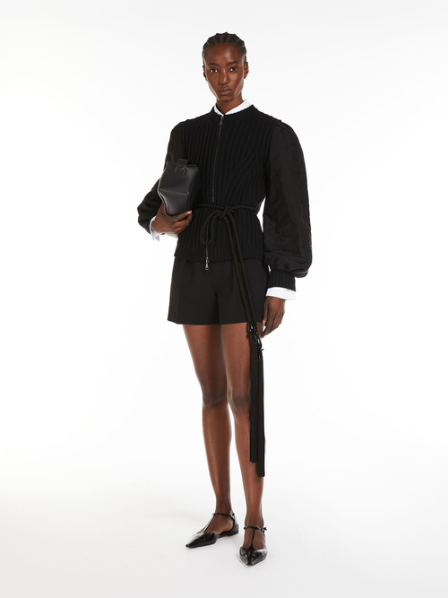 ピュア ウール バルーンスリーブ カーディガン 詳細画像 ブラック 6