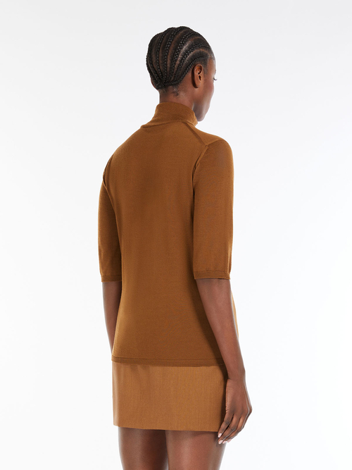 ピュア ウール ハイネック ニット 詳細画像 キャメル 5