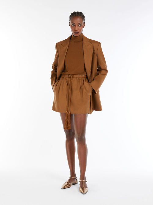 ピュア ウール ハイネック ニット 詳細画像 キャメル 8