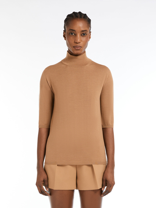 ピュア ウール ハイネック ニット