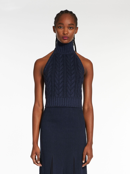 ピュア コットン ケーブル ニット