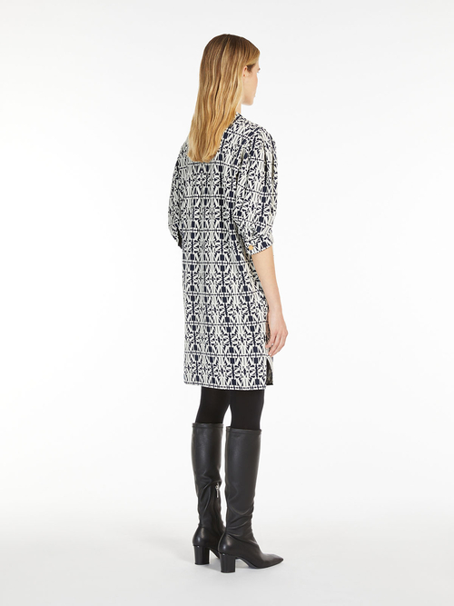 コットン ジャカード ジャージー ドレス 詳細画像 ホワイト&times;ブルー 2