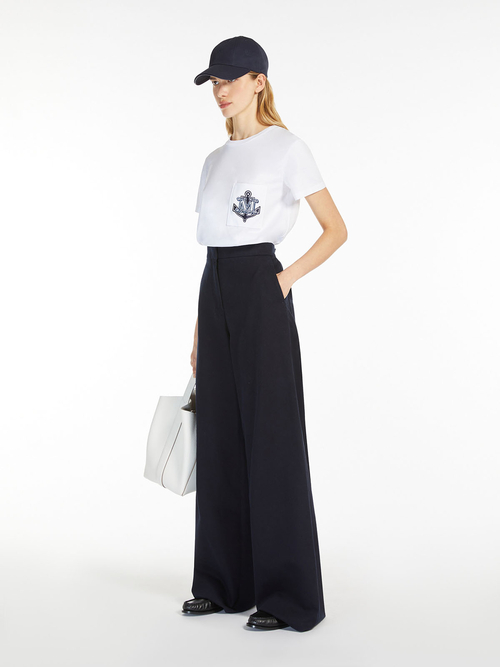 ピュア コットン Tシャツ 詳細画像 ホワイト&times;ブルー 5