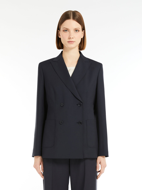 ピュア ウール キャンバス ダブルブレスト ジャケット