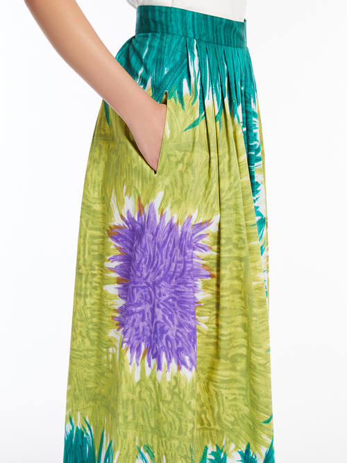 ピュア コットン プリント スカート 詳細画像 グリーン 3