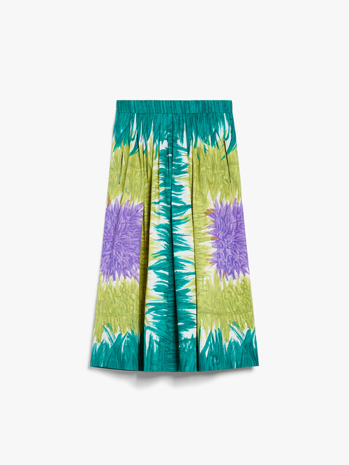 ピュア コットン プリント スカート 詳細画像 グリーン 4