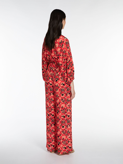 クレープ デシン プリント ジャンプスーツ 詳細画像 ブラック 2