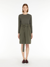 バイマテリアル ジャージー ドレス