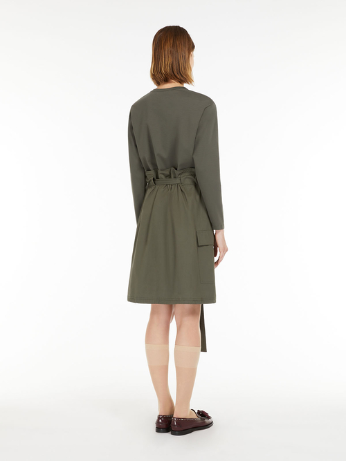 バイマテリアル ジャージー ドレス 詳細画像 カーキ 2